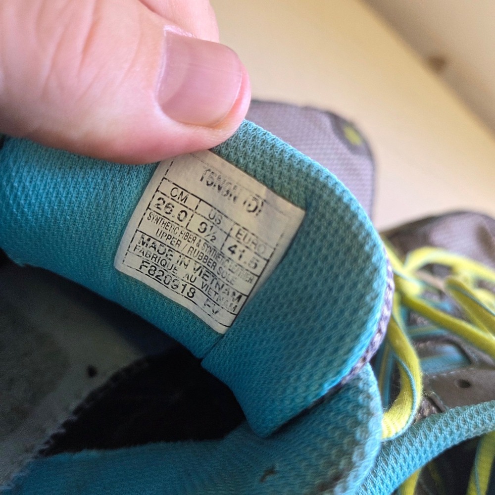 ASICS Gel-Venture 5 Trail Running Shoes Grey Blue Lime Green T5N8N Size 9.5 - Picture 7 of 7